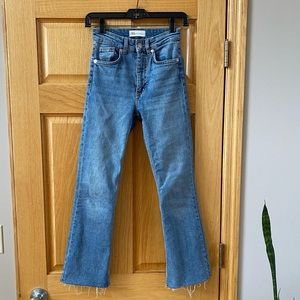 Zara cropped flare jeans